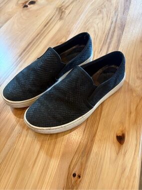 Sofft Black Slip-On Loafers with White Sole